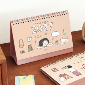 [인디고] 2027 일상 탁상 달력 (감성 일러스트 데스크 캘린더)