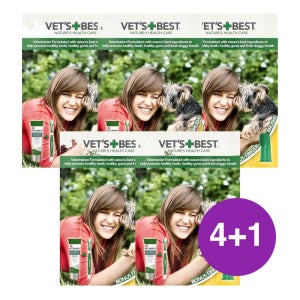 Vets Best 덴탈 케어 키트 핑거 브러시 포함 반려견용 3개입, 5개