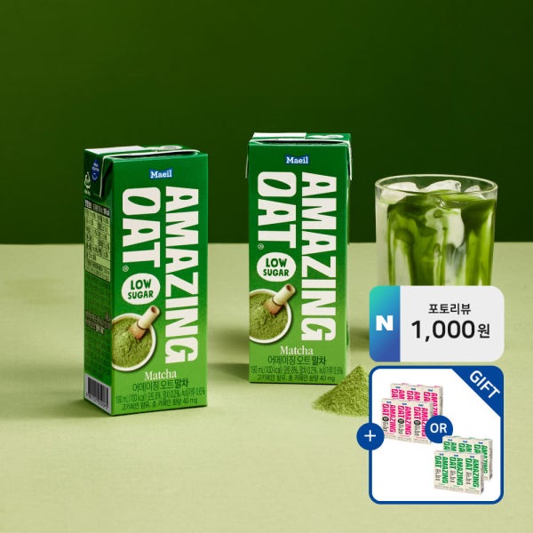어메이징 오트 말차 190ml 24팩 [+오트 오리지널 6팩 외 택1 증정] [포토리뷰 1,000원] [도착보장]