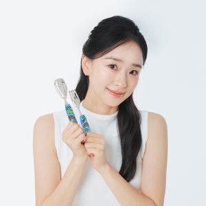 주니 올스테인리스 자기주도 이유식 스푼 포크 수저세트 블루