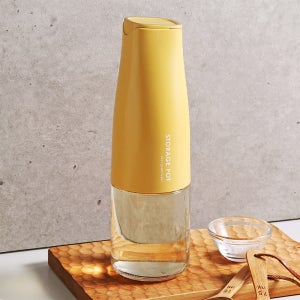 모던 자동개폐 유리 기름 참 간장 소스 소분용기 오일병 양념통 500ml, 옐로우, 1개