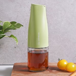 모던 자동개폐 유리 기름 참 간장 소스 소분용기 오일병 양념통 500ml, 그린, 1개
