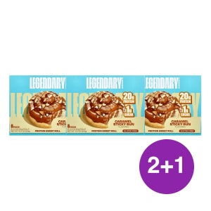 Legendary Foods 프로틴 스위트 롤 캐러멜 스티키 번 520g, 3개