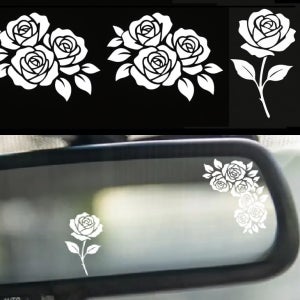 자동차 백미러 데칼 및 안전 보조 거울 스티커 Rose, 3x0.1x2인치