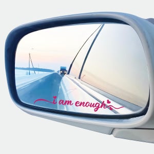 자동차 백미러 데칼 및 안전 보조 거울 I AM Enough, 7x1x0.1인치