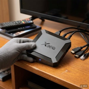 X96Q 스마트 TV 셋톱박스 안드로이드 TV박스 미디어 플레이어 와이파이 키보드 세트 기본형 1G 8G