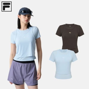 휠라 여성 Coldwave+ 레이어드 반팔티 냉감 기능성 FS262RS02F003