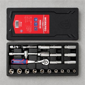 워크프로 드라이브 핸드 라쳇 렌치 소켓세트 육각 복스 WP209040 3/8(23pcs)