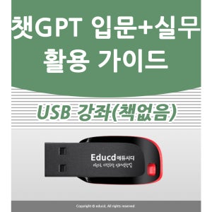 챗GPT 입문+실무 활용 가이드 Chat 사용법과 인공지능 지피티 배우기 수업 AI 기초 책 학원강의 특강 도서 교재보다 좋은 USB 강좌 교육