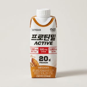 정식품 그린비아 프로틴밀 액티브 아몬드 & 호두 단백질 에너지 충전 250ml 18개