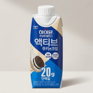 하이뮨 프로틴 밸런스 액티브 쿠키앤크림 저당 저지방 단백질 음료 250ml 9개