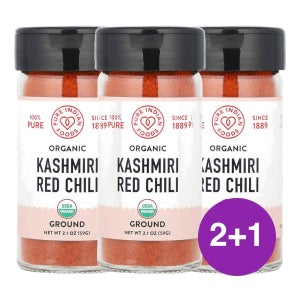 Pure Indian Foods 카슈미르 적색 칠리 분말 맛 59g, 3개