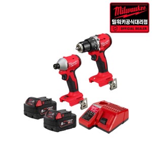 밀워키 대리점 M18 BLPP2C3-502C 18V 콤팩트 브러쉬리스 콤보세트 배터리2개