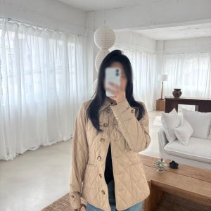 24FW 버버리 여성 다이아몬드 퀄팅 서멀 재킷 베이지컬러 8049868