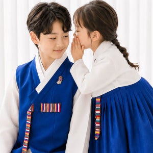 M 색동 고름 쾌자 단파랑 남아 백일 돌 1-12세 아동 어린이 한복