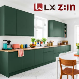 LX Z:IN 인테리어필름 셀프시공 싱크대 가구 가전 빌트인 도어 시트지 40cmX20cm, 홀리그린 ES127