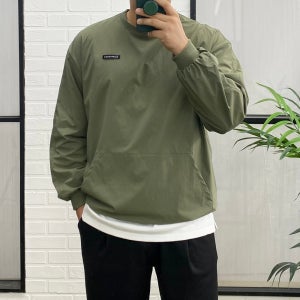 3color 남자 바람막이 우븐 스판 오버핏맨투맨 긴팔티셔츠 아노락 트레이닝복