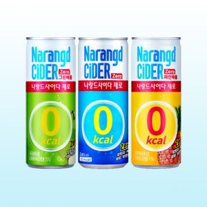 나랑드 사이다 제로 3종 혼합 245ml x 30캔 플레인 그린애플 파인애플 업소용