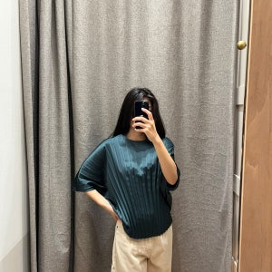 26FW 막스마라 WKDAUREO 아우레오 플리츠 새틴 블라우스 011 다크그린
