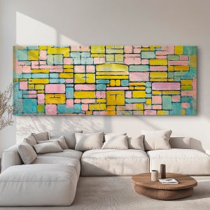 유명한 명화 그림 피에트 몬드리안 Composition V 30호 133x50cm캔버스액자