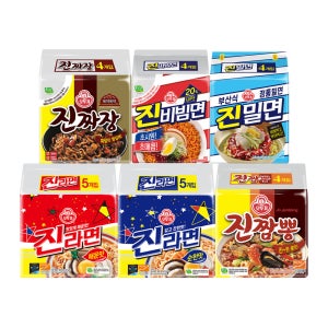 [네이버 단독구성] 오뚜기 진세트 (진라면 매운맛 5개+진라면 순한맛 5개+진짜장 4개+진짬뽕 4개+진밀면 4개+진비빔면 4개)