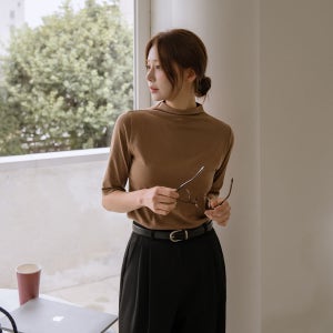 모달 5부 반폴라티셔츠