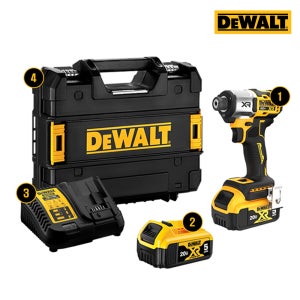 디월트 20V 충전 BL 임팩트 드라이버 DCF845P2T 세트(5.0Ah배터리2개+충전기1개)