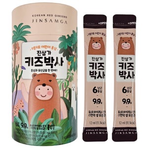 진삼가 어린이 키즈박사 12ml x 30포 성장기 국산 홍삼스틱 홍삼 음료 유산균