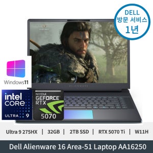 델 에일리언웨어16 Area-51 DAA16250 Ultra9 RTX5070Ti 32GB 2TB WQXGA W11H