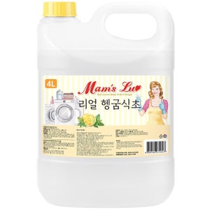 맘스럽 리얼 헹굼식초 대용량 세탁물헹굼 섬유유연제 청소용 강력탈취 레몬향, 4L, 1개
