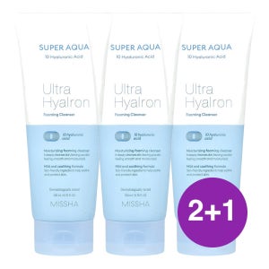 Missha 슈퍼 아쿠아 울트라 히알론 포밍 클렌저 200ml, 3개