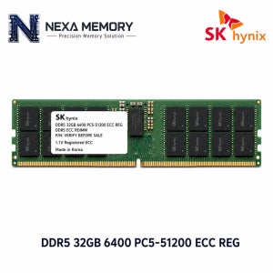 SK하이닉스 서버용 메모리 DDR5 32GB 6400 PC5 51200 ECC REG