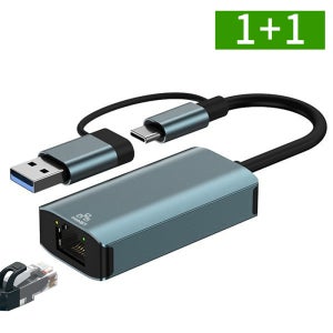 2개세트 오엠티 유선랜카드 USB 3.0 C타입 A타입 LAN포트 기가비트 랜선젠더