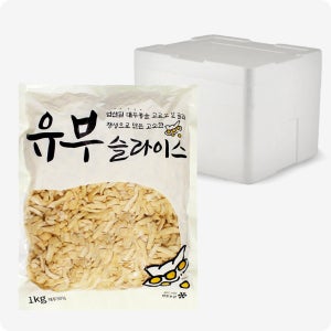 [다인] 고명용 유부 슬라이스 (냉동) 우동 국수 유부 김밥재료 업소용 1kg, 10개