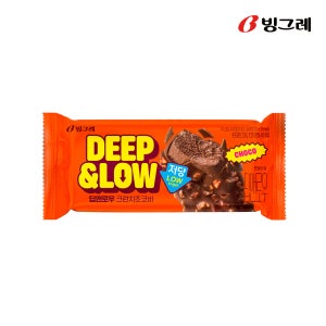 빙그레 딥앤로우 크런치바 아이스크림 초코, 90ml, 24개