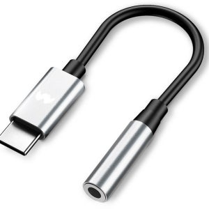 구스페리 OTG 변환 젠더 C to 3.5mm(F), 화이트실버