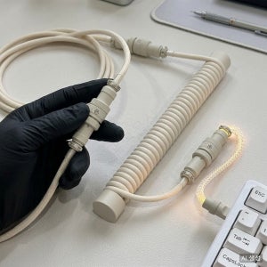 언노운에러 항공 키보드 케이블 코일형 C타입 OTG USB 연결선