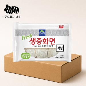 면사랑 생중화면 각형 1box (1kg x 10봉) 167g x 6입