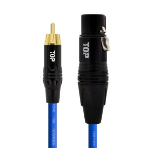 HDTOP 국산 RCA 수 TO XLR 암 케이블 블랙 블루 50M HT-TP5803