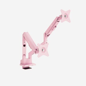 픽시오 PSW1D 웨이브 듀얼 모니터 암 2대거치, 핑크