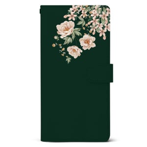 가든플라워 다이어리 카드 지갑 케이스 다크그린, 갤럭시A35 (A356)