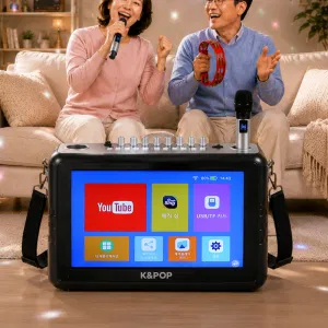 KC100 노래방기기 가정용 휴대용 무선 마이크 앰프 스피커 블루투스 미러링 찬송가 가요
