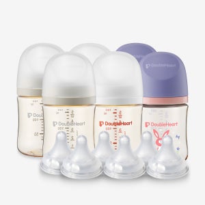 더블하트 모유실감 3세대 160ml 트윈팩 세트 (젖병6개+젖꼭지6입)