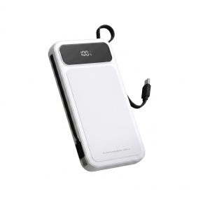 몽굴즈 대용량 고속충전 케이블 일체형 보조배터리 기내용 비행기 20W 10000mAh, 화이트