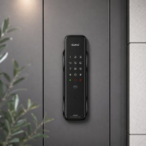[포토리뷰이벤트] 솔리티 SP-400 미니 무타공 푸시풀 IOT 도어락 카드키 비밀번호