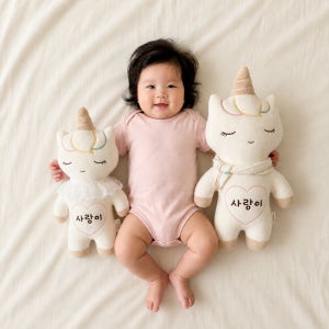 베베호아 아기 애착 말띠 인형 태명각인 오가닉 유기농 말인형 신생아 출산선물 유니콘 코니