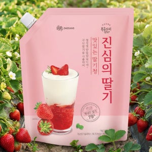 복음자리 딸기청 진심의딸기 라떼 국산 생딸기 1kg, 12개
