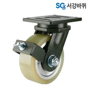 초고중량 UGXT 200(8인치) 우레탄 바퀴 캐스터 지덕산업 200mm 회전브레이크
