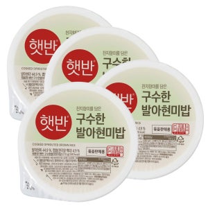 햇반 즉석밥 현미 발아현미 흑미 잡곡 찰잡곡 4개입 발아현미밥, 210g, 4개