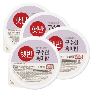 햇반 즉석밥 현미 발아현미 흑미 잡곡 찰잡곡 4개입 흑미밥, 210g, 4개